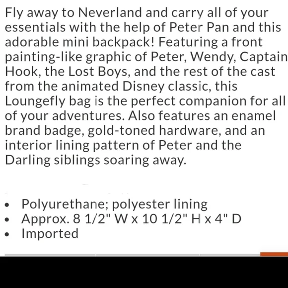 NWT Loungefly Peter Pan Captain Captain Hook mini backpack and wallet set - Picture 7 of 16